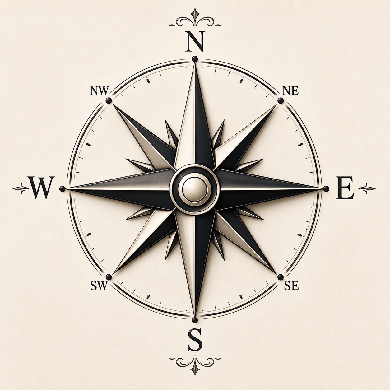 Compass rose representing Meet Chat